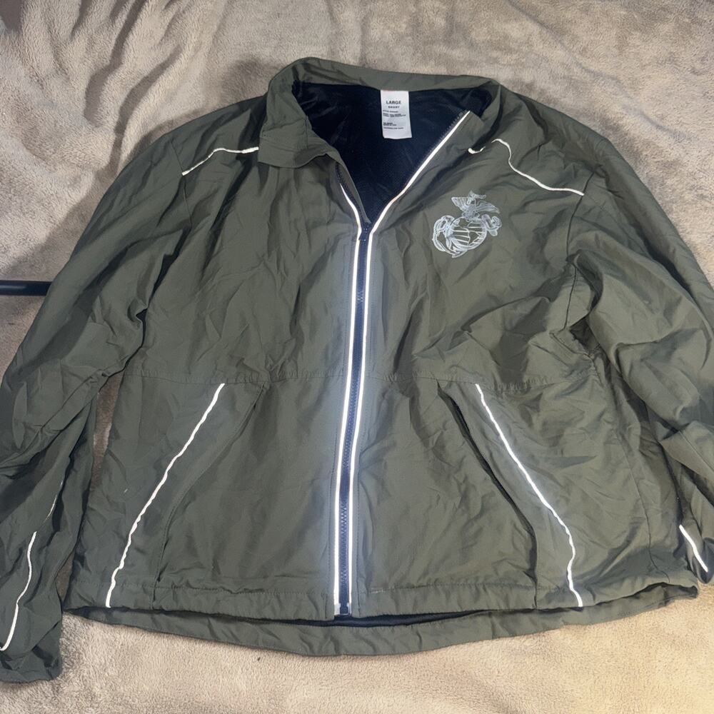 US Marine Corps Jacket Mens Large Regular Windbreaker Running Military